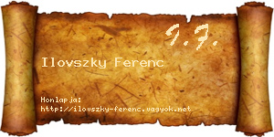 Ilovszky Ferenc névjegykártya