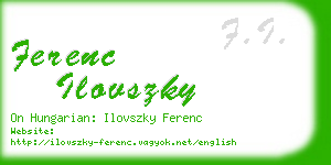 ferenc ilovszky business card